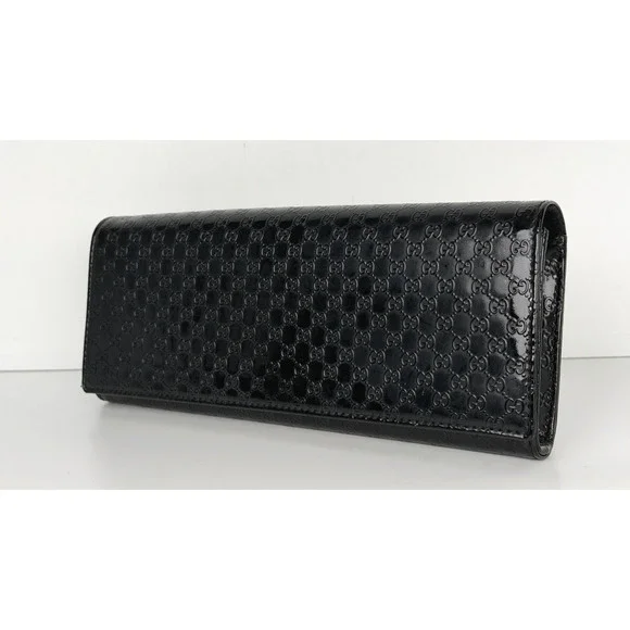 Gucci Broadway Clutch Small in Black Embossed Microguccissima Patent Leather S05 - Picture 1 of 16